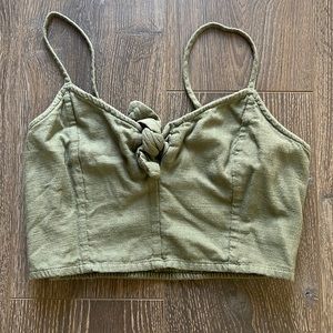 American Eagle cropped linen tank